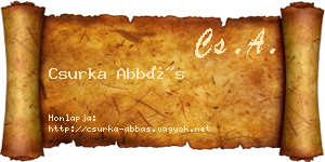 Csurka Abbás névjegykártya